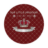 Rot Und Silber Prinzessin Baby Dusche Kreis Hintergrund